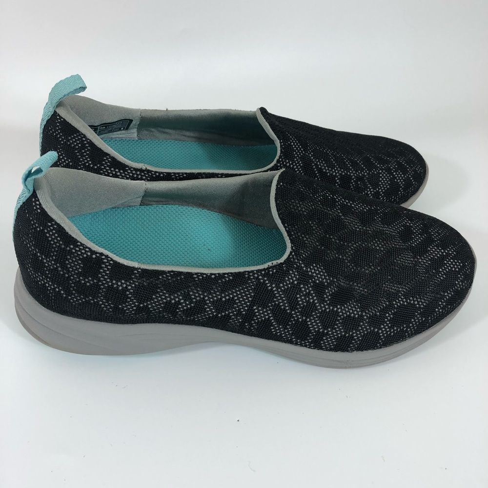 Vionic Women's Black/Teal Agile Hydra Orthotic Slip On Comfort Walking Shoes 9.5